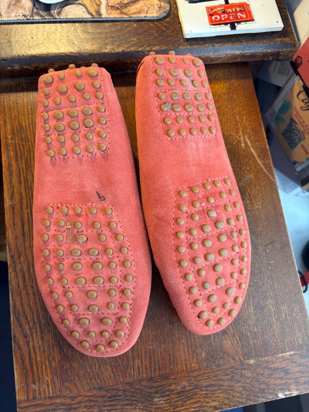 Johnny Was Shoes Womens Size 7.5 Coral Suede Floral Embroidered Moccasin Flats - Picture 8 of 9